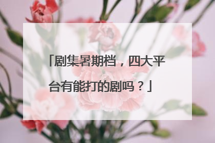 剧集暑期档，四大平台有能打的剧吗？