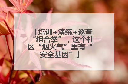 培训+演练+巡查“组合拳”，这个社区“烟火气”里有“安全基因”