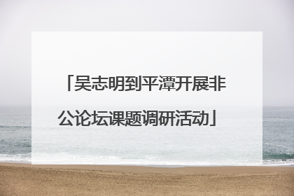 吴志明到平潭开展非公论坛课题调研活动