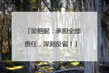 吴艳妮：承担全部责任，深刻反省！