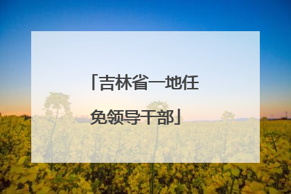 吉林省一地任免领导干部