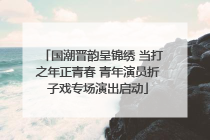 国潮晋韵呈锦绣 当打之年正青春 青年演员折子戏专场演出启动