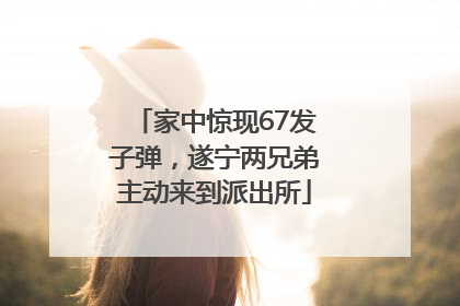 家中惊现67发子弹，遂宁两兄弟主动来到派出所