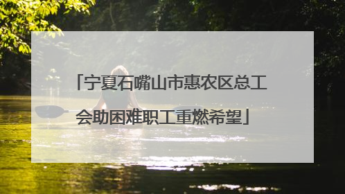 宁夏石嘴山市惠农区总工会助困难职工重燃希望