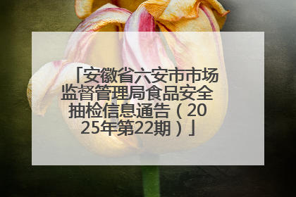 安徽省六安市市场监督管理局食品安全抽检信息通告（2025年第22期）