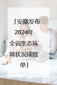 安徽发布2024年全省生态环境状况成绩单