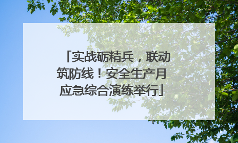 实战砺精兵，联动筑防线！安全生产月应急综合演练举行