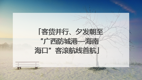 客货并行、夕发朝至 “广西防城港—海南海口”客滚航线首航