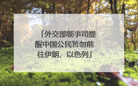 外交部领事司提醒中国公民暂勿前往伊朗、以色列