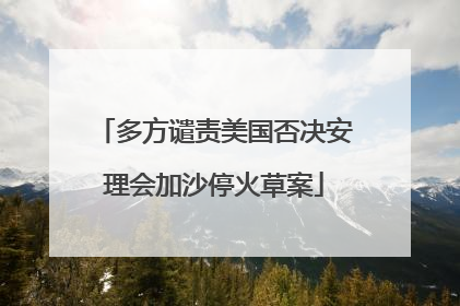 多方谴责美国否决安理会加沙停火草案