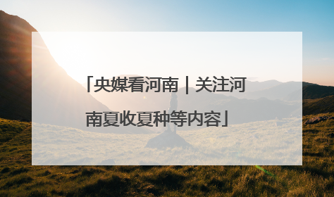 央媒看河南｜关注河南夏收夏种等内容