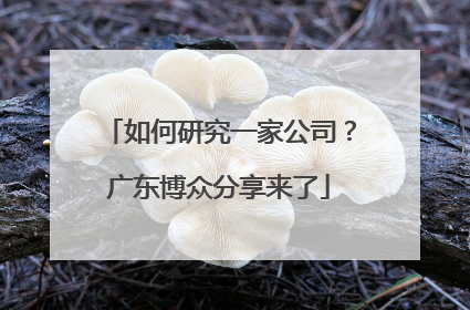 如何研究一家公司？广东博众分享来了