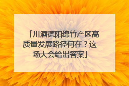 川酒德阳绵竹产区高质量发展路径何在？这场大会给出答案