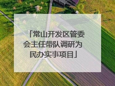 常山开发区管委会主任带队调研为民办实事项目