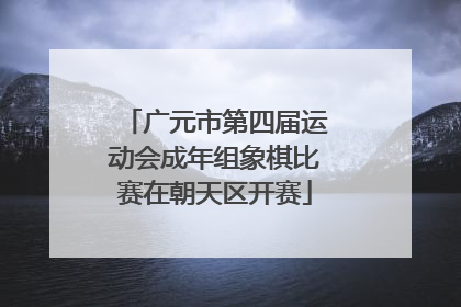 广元市第四届运动会成年组象棋比赛在朝天区开赛