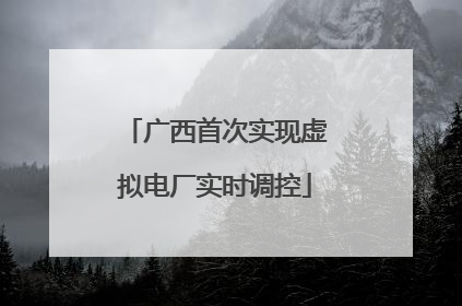 广西首次实现虚拟电厂实时调控