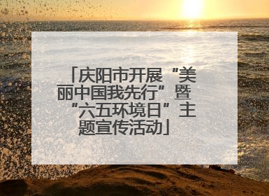 庆阳市开展“美丽中国我先行”暨“六五环境日”主题宣传活动