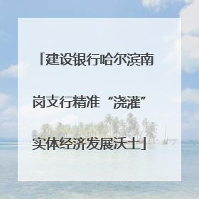 建设银行哈尔滨南岗支行精准“浇灌”实体经济发展沃土