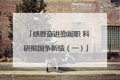 感恩奋进勤履职 科研报国争新绩（一）
