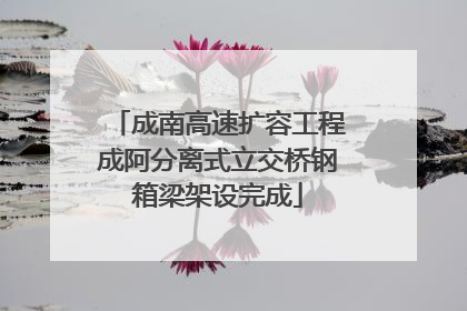 成南高速扩容工程成阿分离式立交桥钢箱梁架设完成