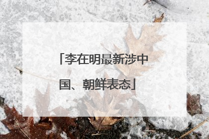 李在明最新涉中国、朝鲜表态
