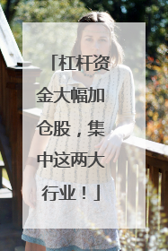 杠杆资金大幅加仓股，集中这两大行业！