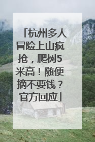 杭州多人冒险上山疯抢，爬树5米高！随便摘不要钱？官方回应