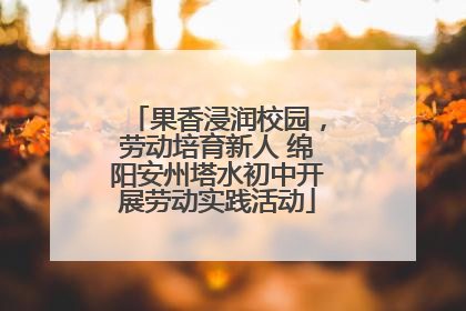 果香浸润校园，劳动培育新人 绵阳安州塔水初中开展劳动实践活动