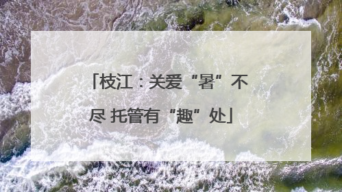 枝江：关爱“暑”不尽 托管有“趣”处