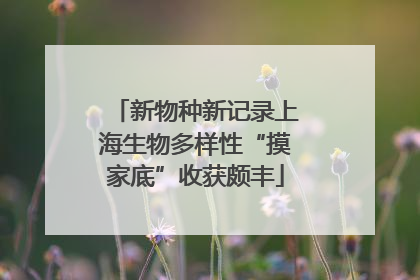 新物种新记录上海生物多样性“摸家底”收获颇丰