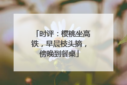 时评：樱桃坐高铁，早晨枝头摘，傍晚到餐桌