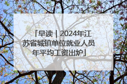 早读｜2024年江苏省城镇单位就业人员年平均工资出炉