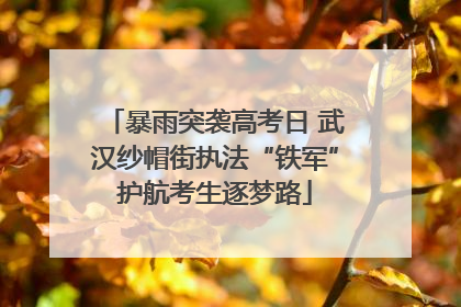暴雨突袭高考日 武汉纱帽街执法“铁军”护航考生逐梦路