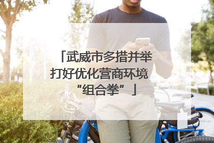 武威市多措并举打好优化营商环境“组合拳”