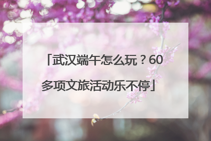 武汉端午怎么玩？60多项文旅活动乐不停