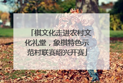 棋文化走进农村文化礼堂，象棋特色示范村联赛绍兴开赛