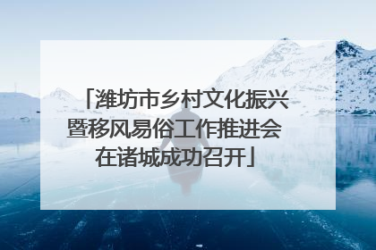 潍坊市乡村文化振兴暨移风易俗工作推进会在诸城成功召开