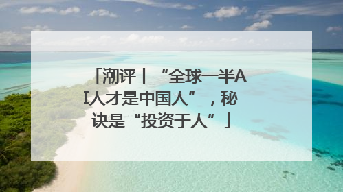 潮评丨“全球一半AI人才是中国人”，秘诀是“投资于人”