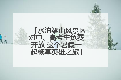 水泊梁山风景区对中、高考生免费开放 这个暑假一起畅享英雄之旅
