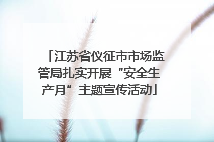 江苏省仪征市市场监管局扎实开展“安全生产月”主题宣传活动