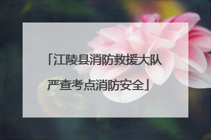 江陵县消防救援大队严查考点消防安全