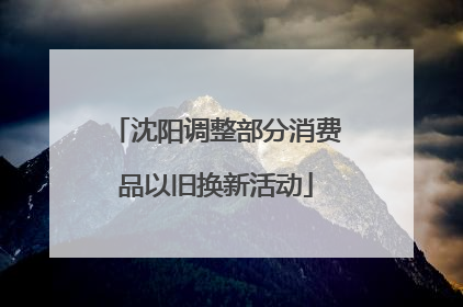 沈阳调整部分消费品以旧换新活动