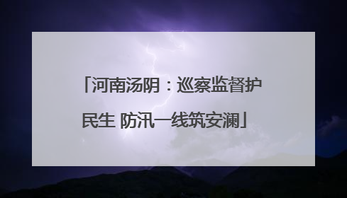 河南汤阴：巡察监督护民生 防汛一线筑安澜