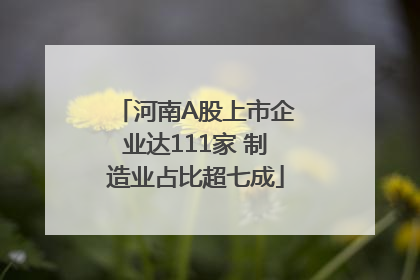 河南A股上市企业达111家 制造业占比超七成
