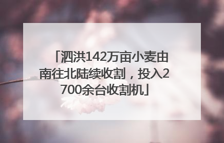 泗洪142万亩小麦由南往北陆续收割，投入2700余台收割机