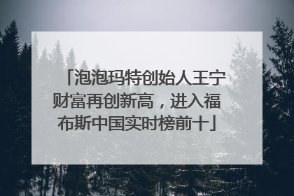 泡泡玛特创始人王宁财富再创新高，进入福布斯中国实时榜前十