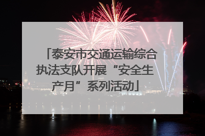 泰安市交通运输综合执法支队开展“安全生产月”系列活动