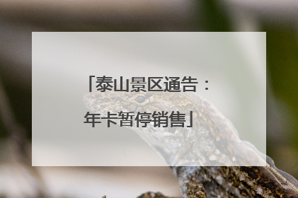 泰山景区通告：年卡暂停销售