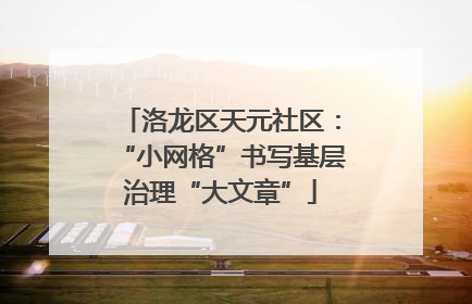 洛龙区天元社区：“小网格”书写基层治理“大文章”