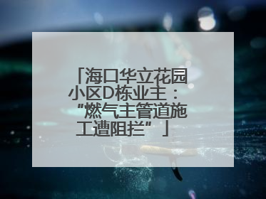 海口华立花园小区D栋业主：“燃气主管道施工遭阻拦”